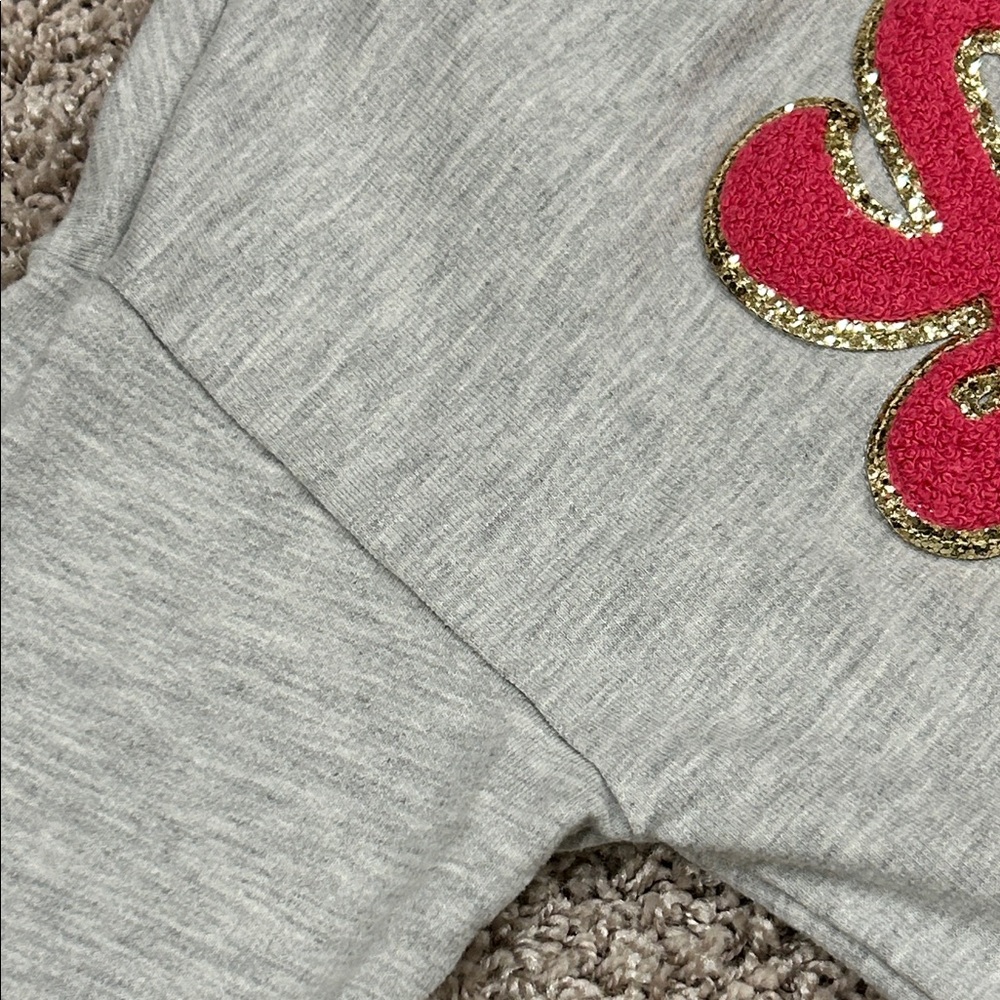 Isaac Mizrahi Gray and Pink Love Kids Sweatshirt - Picture 7 of 16